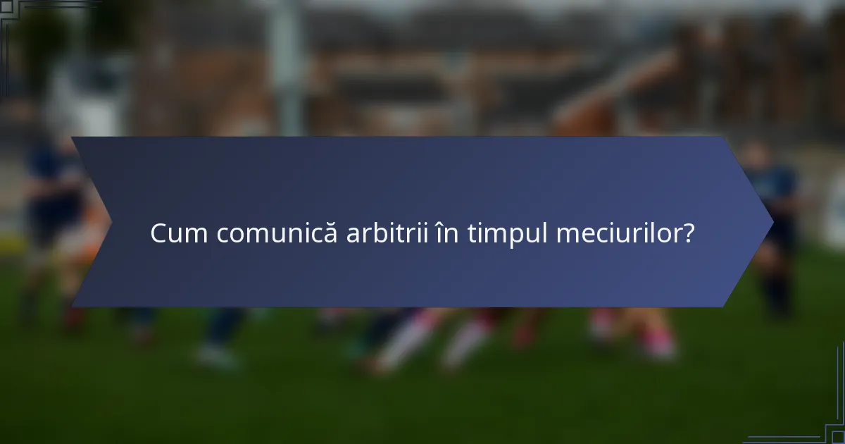 Cum comunică arbitrii în timpul meciurilor?