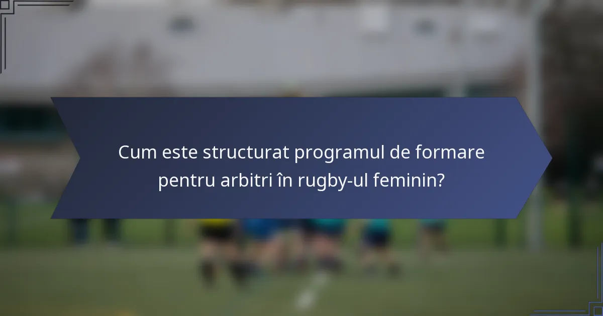 Cum este structurat programul de formare pentru arbitri în rugby-ul feminin?