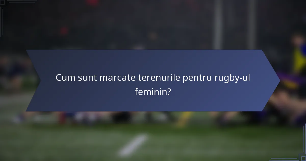 Cum sunt marcate terenurile pentru rugby-ul feminin?